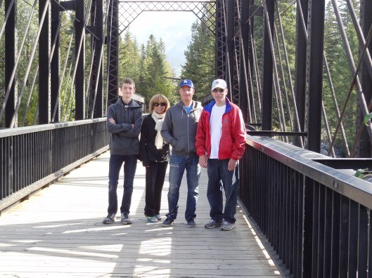 The bridge we cross on our walk in Canmore 
