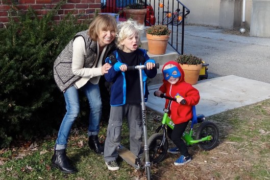 The boys were being good sports for Nana.