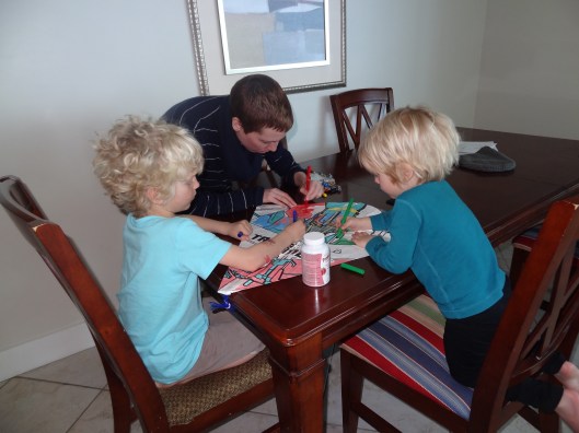 Art projects in the condo.