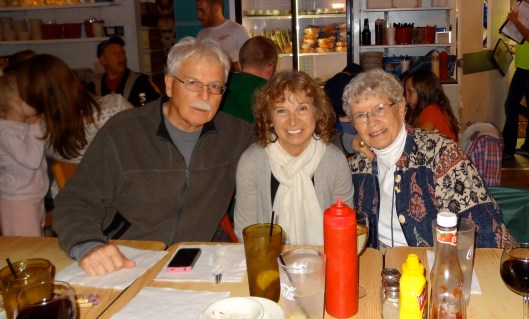 Enjoying Grouper Pontchartrain at Shipp's Harbour Grill in Orange Beach.