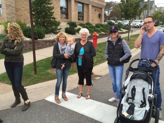 Watching the hockey parade with Marchelle.
