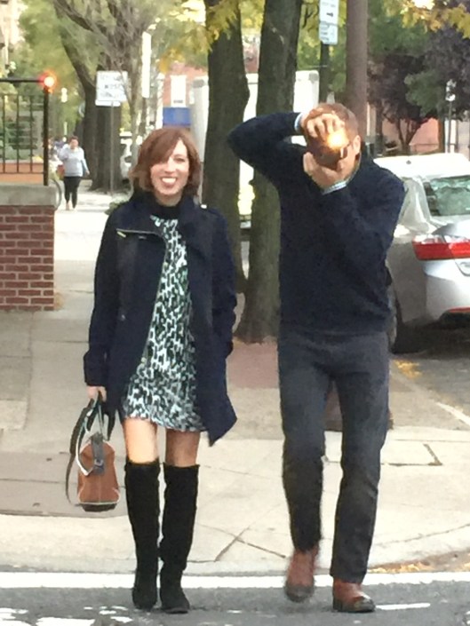 Heres a picture of Mike, taking pictures of us in Philly.