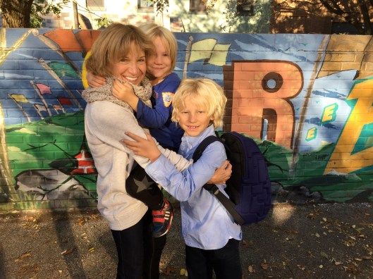 We have walked to Raines school. Great backdrop for this photo.