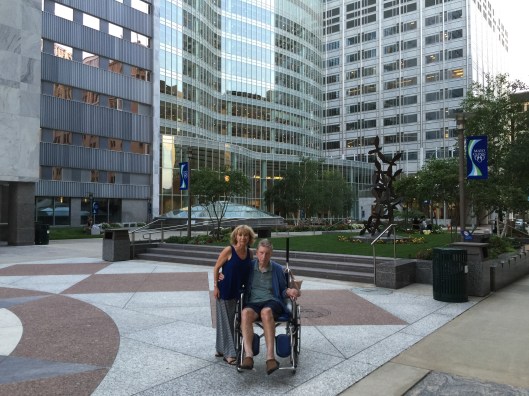 The Mayo Clinic campus is so big, we have to use the wheelchair.